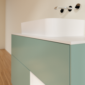 Тумба под раковину Villeroy & Boch Finion 100х50,1 см с подсветкой МДФ оливковый матовый лак/стекло белое матовое G661GFGM