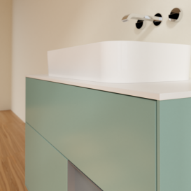 Тумба под раковину Villeroy & Boch Finion 100х50,1 см с подсветкой МДФ оливковый матовый лак/стекло белое матовое G661GKGM