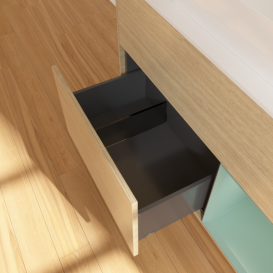 Тумба под раковину Villeroy & Boch Finion 100х50,1 см с подсветкой МДФ шпон дуба/стекло белое матовое G661GMPC