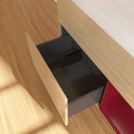 Тумба под раковину Villeroy & Boch Finion 100х50,1 см с подсветкой МДФ шпон дуба/стекло белое матовое G661HBPC