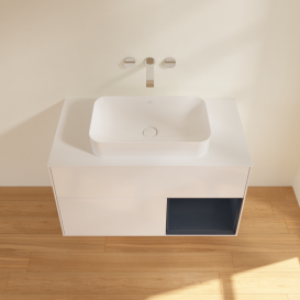 Тумба под раковину Villeroy & Boch Finion 100х50,1 см с подсветкой МДФ глянцевый белый лак/стекло белое матовое G661HGGF