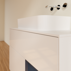 Тумба под раковину Villeroy & Boch Finion 100х50,1 см с подсветкой МДФ глянцевый белый лак/стекло белое матовое G661HGGF