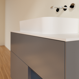 Тумба под раковину Villeroy & Boch Finion 100х50,1 см с подсветкой МДФ антрацит матовый лак/стекло белое матовое G661HGGK