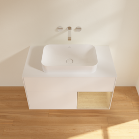 Тумба под раковину Villeroy & Boch Finion 100х50,1 см с подсветкой МДФ белый матовый лак/стекло белое матовое G661PCMT