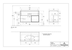 Тумба под раковину Villeroy & Boch Finion 100х50,1 см с подсветкой МДФ оливковый матовый лак/стекло черное матовое G662GKGM