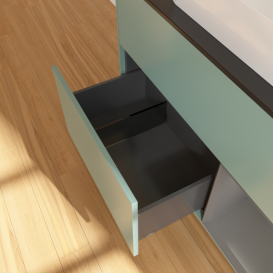 Тумба под раковину Villeroy & Boch Finion 100х50,1 см с подсветкой МДФ оливковый матовый лак/стекло черное матовое G662GKGM