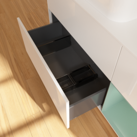 Тумба под раковину Villeroy & Boch Finion 120х50,1 см с подсветкой МДФ глянцевый белый лак/стекло белое матовое F691GMGF