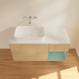 Тумба под раковину Villeroy & Boch Finion 120х50,1 см с подсветкой МДФ шпон дуба/стекло белое матовое F691GMPC