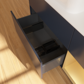 Тумба под раковину Villeroy & Boch Finion 120х50,1 см с подсветкой МДФ темно-синий матовый лак/стекло белое матовое F691HFHG