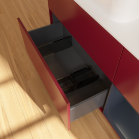 Тумба под раковину Villeroy & Boch Finion 120х50,1 см с подсветкой МДФ пион матовый лак/стекло белое матовое F691HGHB