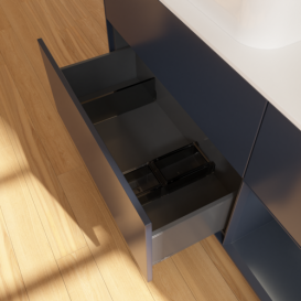 Тумба под раковину Villeroy & Boch Finion 120х50,1 см с подсветкой МДФ темно-синий матовый лак/стекло белое матовое F691HGHG