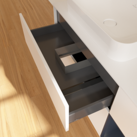 Тумба под раковину Villeroy & Boch Finion 120х50,1 см с подсветкой МДФ белый матовый лак/стекло белое матовое F691HGMT