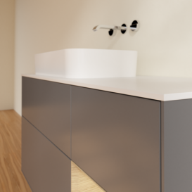 Тумба под раковину Villeroy & Boch Finion 120х50,1 см с подсветкой МДФ антрацит матовый лак/стекло белое матовое F691PCGK