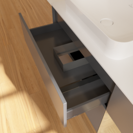 Тумба под раковину Villeroy & Boch Finion 120х50,1 см с подсветкой МДФ антрацит матовый лак/стекло белое матовое F691PCGK