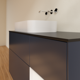 Тумба под раковину Villeroy & Boch Finion 120х50,1 см с подсветкой МДФ темно-синий матовый лак/стекло черное матовое F692GFHG