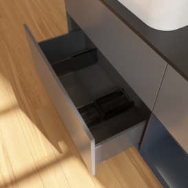 Тумба под раковину Villeroy & Boch Finion 120х50,1 см с подсветкой МДФ антрацит матовый лак/стекло черное матовое F692HGGK