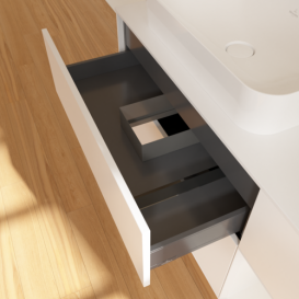 Тумба под раковину Villeroy & Boch Finion 120х50,1 см с подсветкой МДФ белый матовый лак/стекло белое матовое G691GFMT