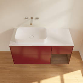 Тумба под раковину Villeroy & Boch Finion 120х50,1 см с подсветкой МДФ пион матовый лак/стекло белое матовое G691GNHB