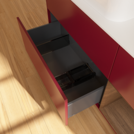 Тумба под раковину Villeroy & Boch Finion 120х50,1 см с подсветкой МДФ пион матовый лак/стекло белое матовое G691GNHB