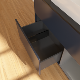 Тумба под раковину Villeroy & Boch Finion 100х50,1 см с подсветкой МДФ темно-синий матовый лак/стекло черное матовое G662GKHG