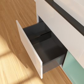 	Тумба под раковину Villeroy & Boch Finion 100х50,1 см с подсветкой МДФ глянцевый белый лак/стекло черное матовое G662GMGF