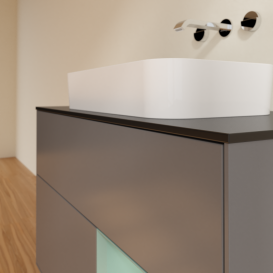 Тумба под раковину Villeroy & Boch Finion 100х50,1 см с подсветкой МДФ антрацит матовый лак/стекло черное матовое G662GMGK