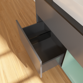 Тумба под раковину Villeroy & Boch Finion 100х50,1 см с подсветкой МДФ антрацит матовый лак/стекло черное матовое G662GMGK