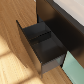 Тумба под раковину Villeroy & Boch Finion 100х50,1 см с подсветкой МДФ черный матовый лак/стекло черное матовое G662GMPD