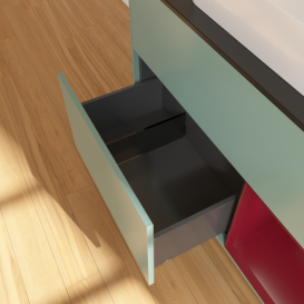 Тумба под раковину Villeroy & Boch Finion 100х50,1 см с подсветкой МДФ оливковый матовый лак/стекло черное матовое G662HBGM