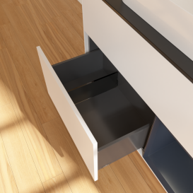 Тумба под раковину Villeroy & Boch Finion 100х50,1 см с подсветкой МДФ белый матовый лак/стекло черное матовое G662HGMT