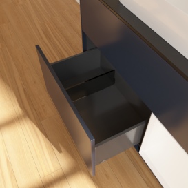 Тумба под раковину Villeroy & Boch Finion 100х50,1 см с подсветкой МДФ темно-синий матовый лак/стекло черное матовое G662MTHG