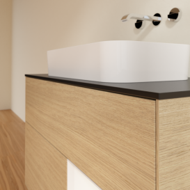 Тумба под раковину Villeroy & Boch Finion 100х50,1 см с подсветкой МДФ шпон дуба/стекло черное матовое G662MTPC