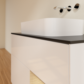 	Тумба под раковину Villeroy & Boch Finion 100х50,1 см с подсветкой МДФ глянцевый белый лак/стекло черное матовое G662PCGF