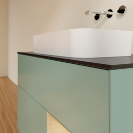 Тумба под раковину Villeroy & Boch Finion 100х50,1 см с подсветкой МДФ оливковый матовый лак/стекло черное матовое G662PCGM