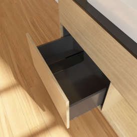 Тумба под раковину Villeroy & Boch Finion 100х50,1 см с подсветкой МДФ шпон дуба/стекло черное матовое G662PCPC