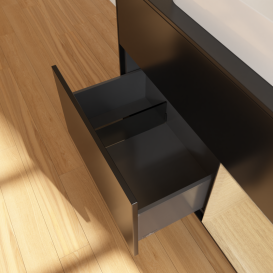 Тумба под раковину Villeroy & Boch Finion 100х50,1 см с подсветкой МДФ черный матовый лак/стекло черное матовое G662PCPD