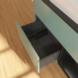 Тумба под раковину Villeroy & Boch Finion 100х50,1 см с подсветкой МДФ оливковый матовый лак/стекло черное матовое G662PDGM