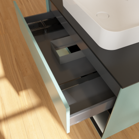 Тумба под раковину Villeroy & Boch Finion 100х50,1 см с подсветкой МДФ оливковый матовый лак/стекло черное матовое G662PDGM