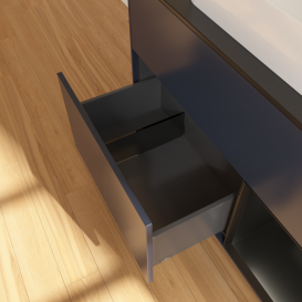 Тумба под раковину Villeroy & Boch Finion 100х50,1 см с подсветкой МДФ темно-синий матовый лак/стекло черное матовое G662PDHG