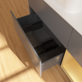 Тумба под раковину Villeroy & Boch Finion 120х50,1 см с подсветкой МДФ антрацит матовый лак/стекло белое матовое G691HFGK