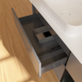 Тумба под раковину Villeroy & Boch Finion 120х50,1 см с подсветкой МДФ антрацит матовый лак/стекло белое матовое G691PDGK