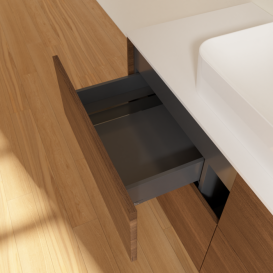 Тумба под раковину Villeroy & Boch Finion 120х50,1 см МДФ шпон грецкого ореха/стекло белое матовое F67100GN