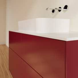 Тумба под раковину Villeroy & Boch Finion 120х50,1 см МДФ пион матовый лак/стекло белое матовое F67100HB