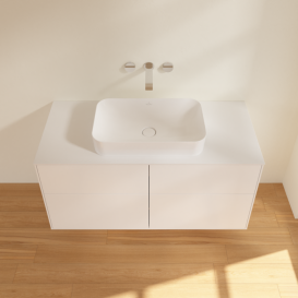 Тумба под раковину Villeroy & Boch Finion 120х50,1 см МДФ белый матовый лак/стекло белое матовое F67100MT