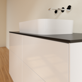 Тумба под раковину Villeroy & Boch Finion 120х50,1 см МДФ белый глянцевый лак/стекло черное матовое F67200GF