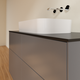 Тумба под раковину Villeroy & Boch Finion 120х50,1 см МДФ антрацит матовый лак/стекло черное матовое F67200GK