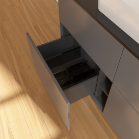 Тумба под раковину Villeroy & Boch Finion 120х50,1 см МДФ антрацит матовый лак/стекло черное матовое F67200GK