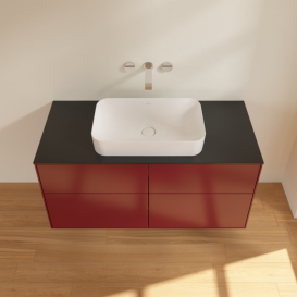 Тумба под раковину Villeroy & Boch Finion 120х50,1 см МДФ пион матовый лак/стекло черное матовое F67200HB