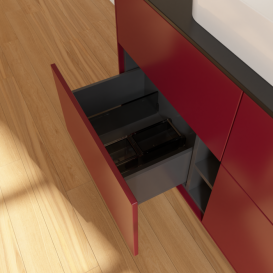 Тумба под раковину Villeroy & Boch Finion 120х50,1 см МДФ пион матовый лак/стекло черное матовое F67200HB