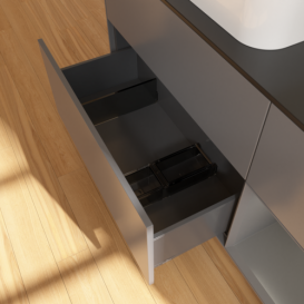 Тумба под раковину Villeroy & Boch Finion 120х50,1 см с подсветкой МДФ антрацит матовый лак/стекло черное матовое G692GKGK